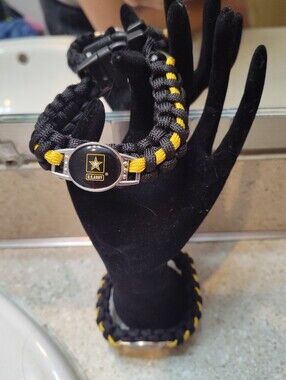 2 U.S. Army Black and Yellow Paracord Watch Bracelet